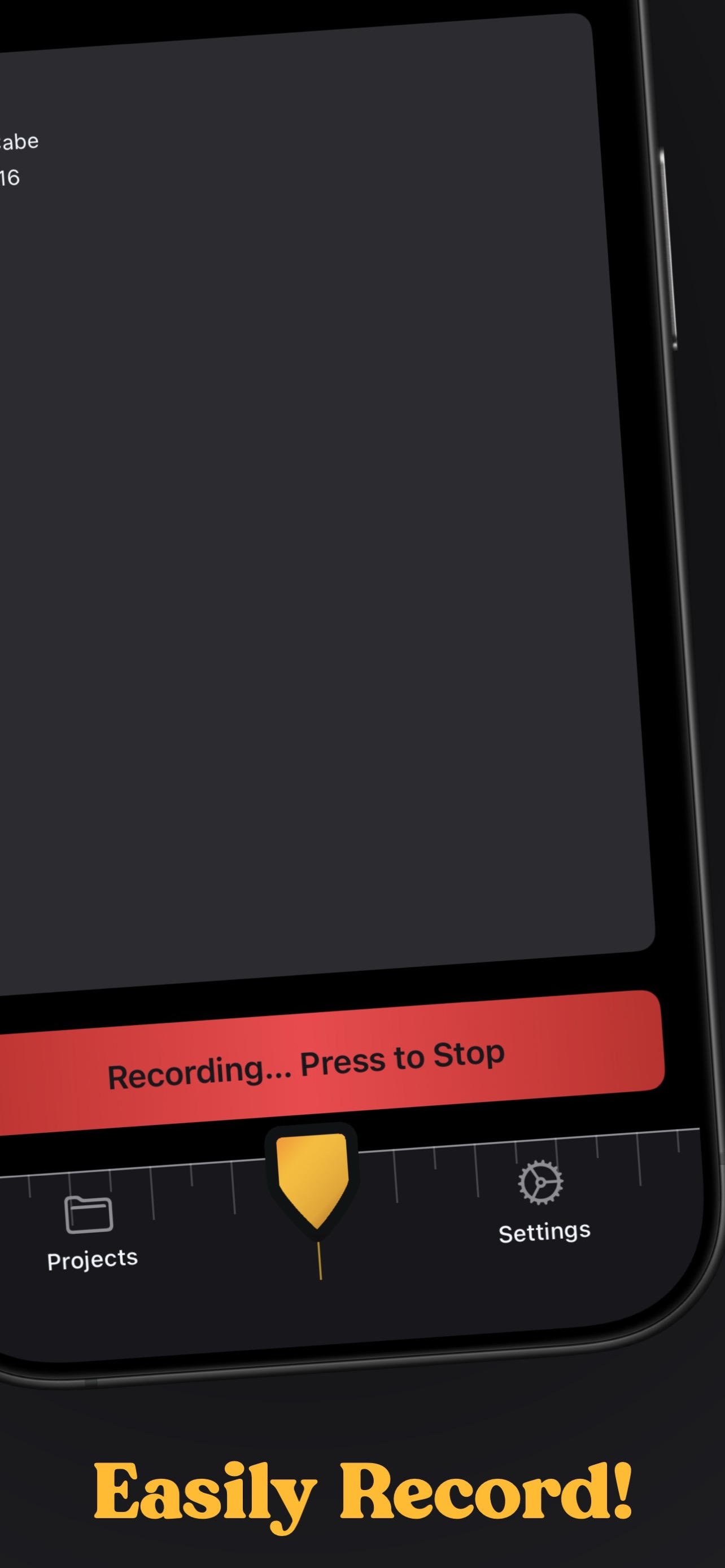 Meta Note in its active recording state