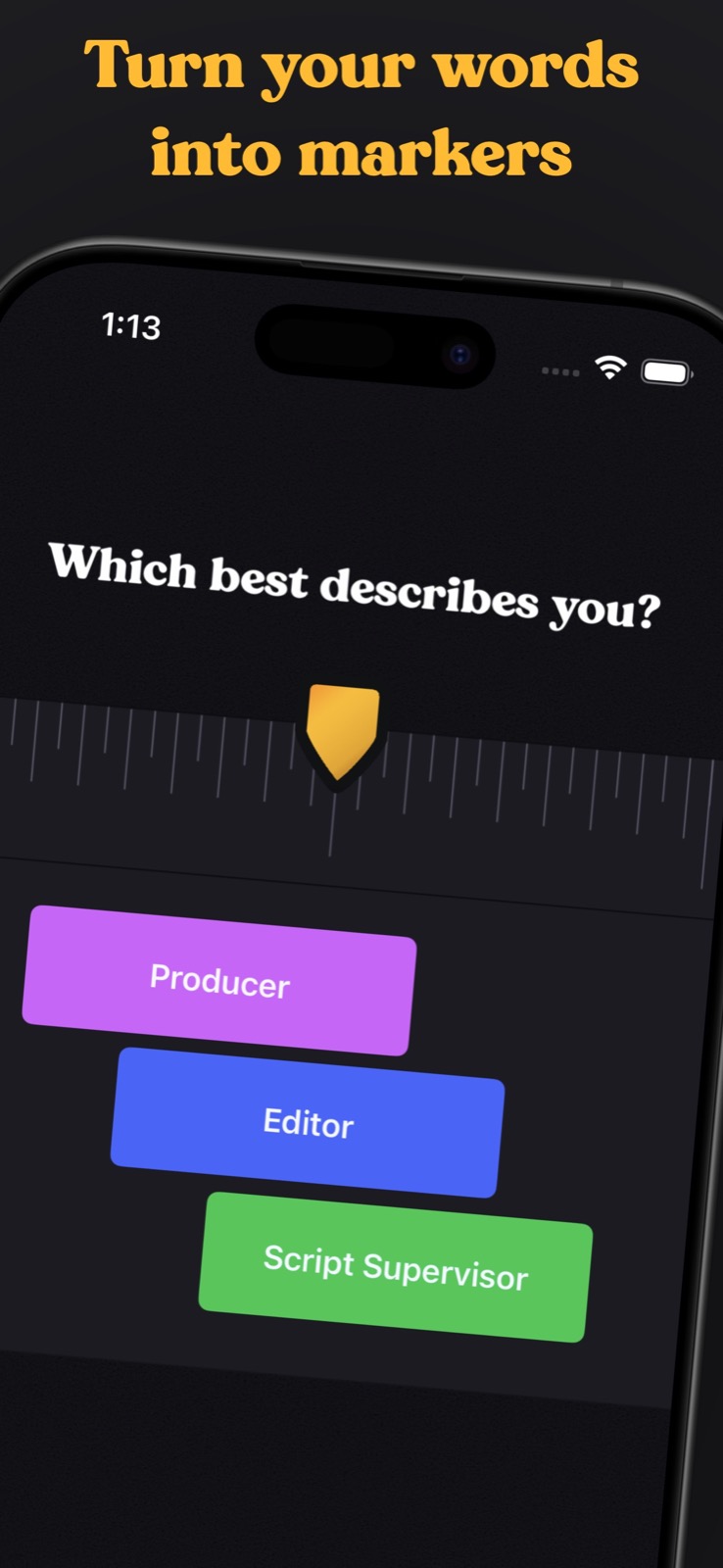 Meta Note asking the user to select a production role