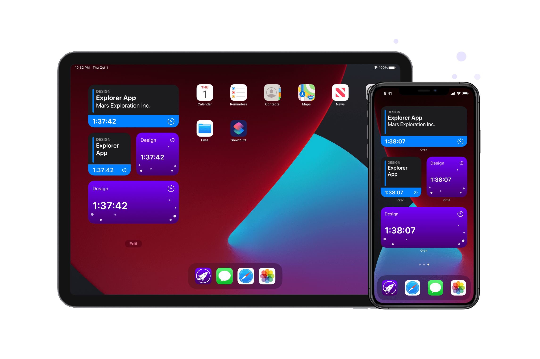 Orbit interactive widgets on an iPhone home screen